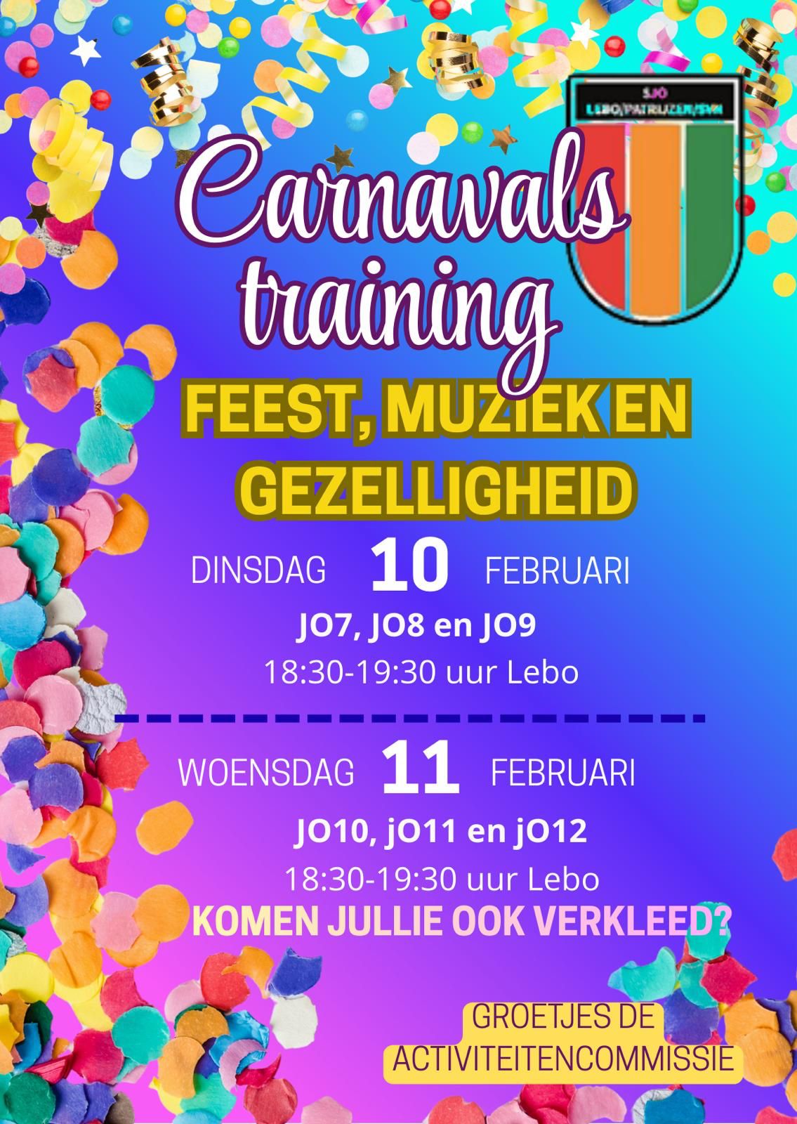 Carnavalstraining Jeugd